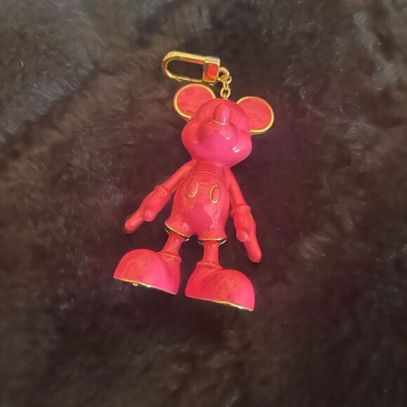 Disney x baublebar neon hot pink mickey mouse bag charm/keychain nip/nwt nib - Picture 1 of 8